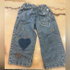 Next Kids Blue Jeans with Colorful Embroidery